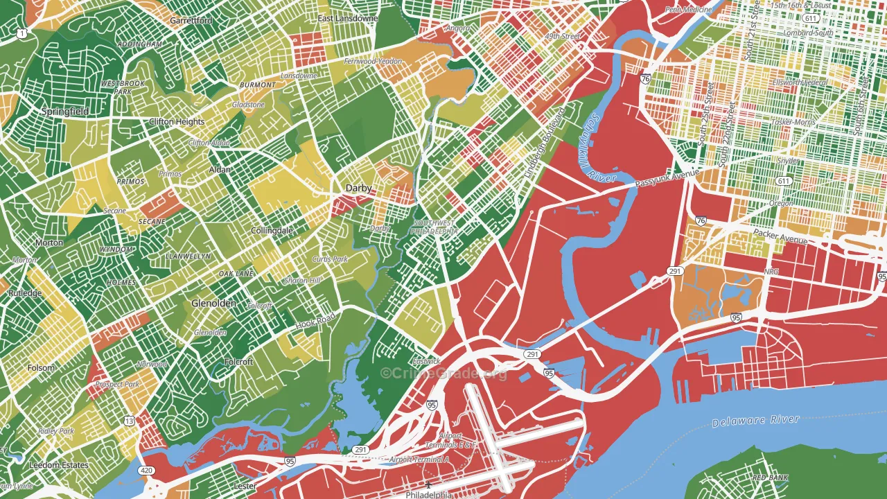 Eastwick, Philadelphia, PA Map of Arson Rates