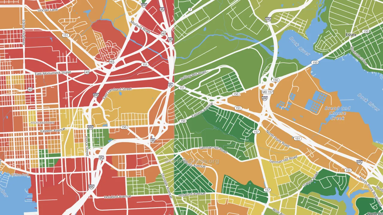 Eastwood, Dundalk, MD Map of Arson Rates