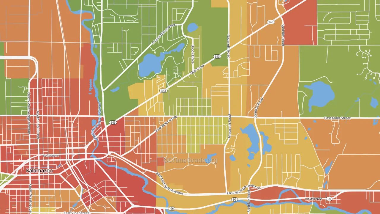 Eastwood, MI Map of Arson Rates