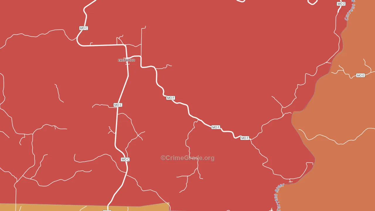 Eastwood, MO Map of Arson Rates