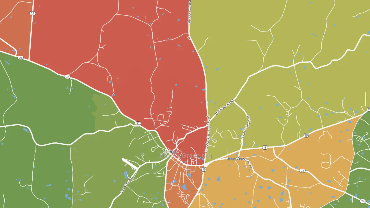 Eastwood, NC Map of Arson Rates