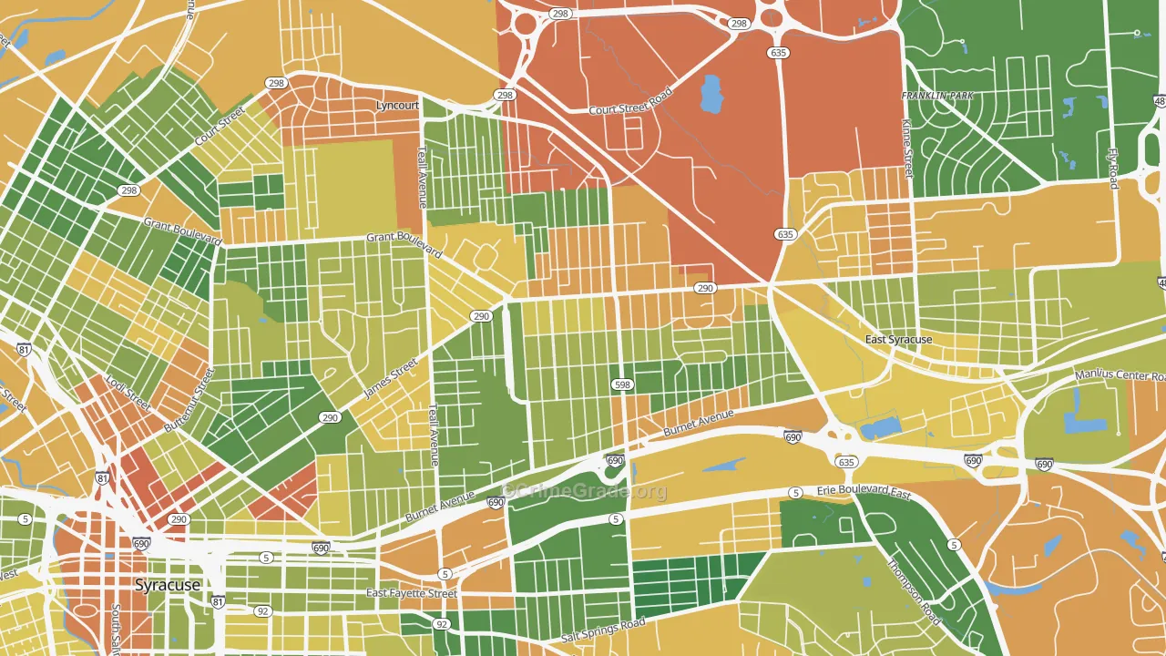 Eastwood, Syracuse, NY Map of Arson Rates