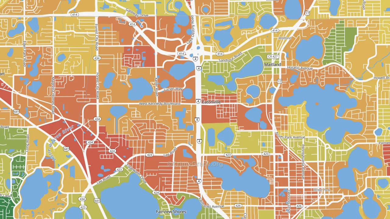 Eatonville, FL Map of Arson Rates