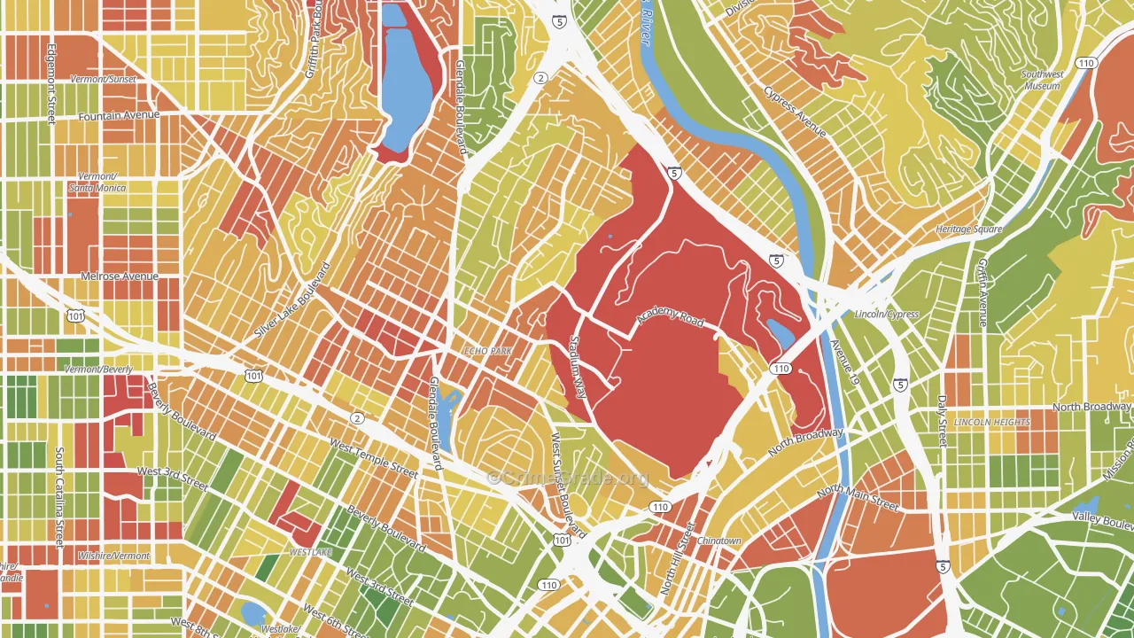Echo Park, Los Angeles, CA Map of Arson Rates