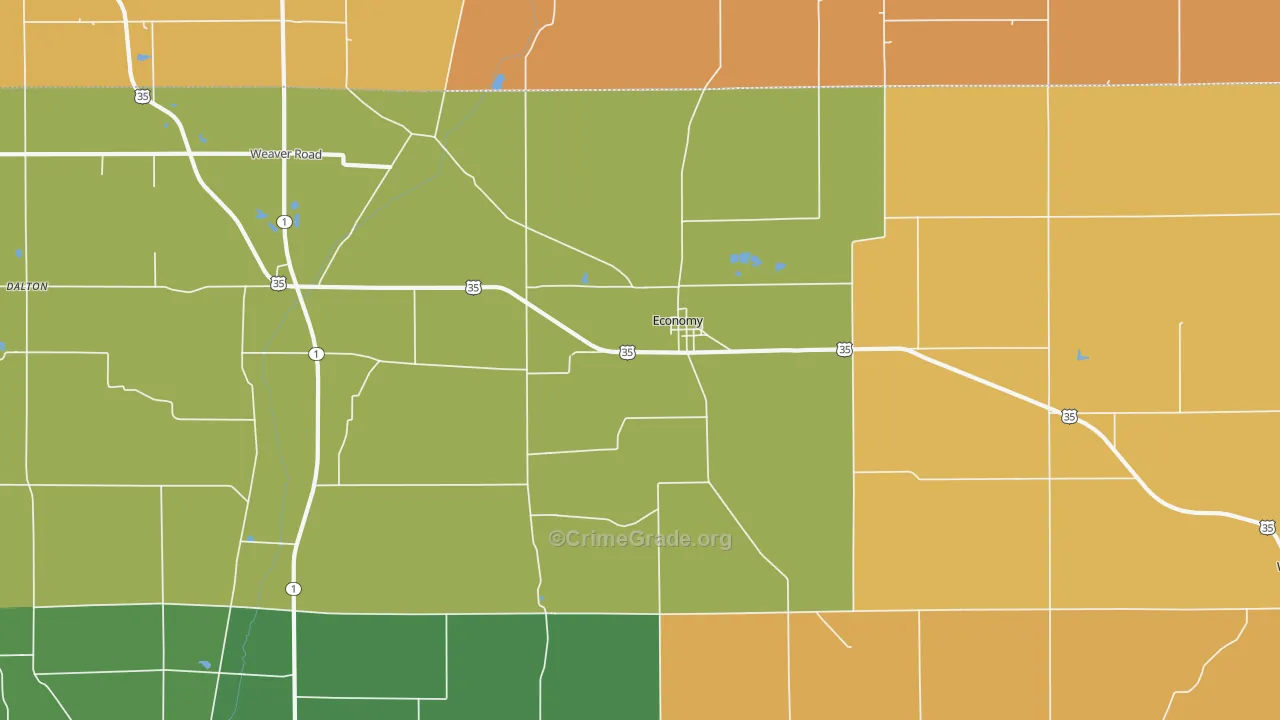 Economy, IN Map of Arson Rates
