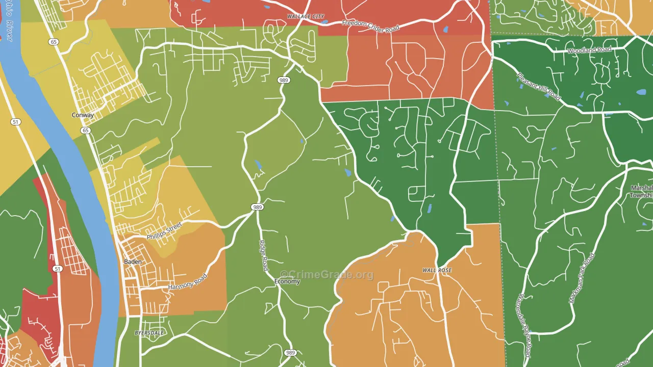 Economy, PA Map of Arson Rates