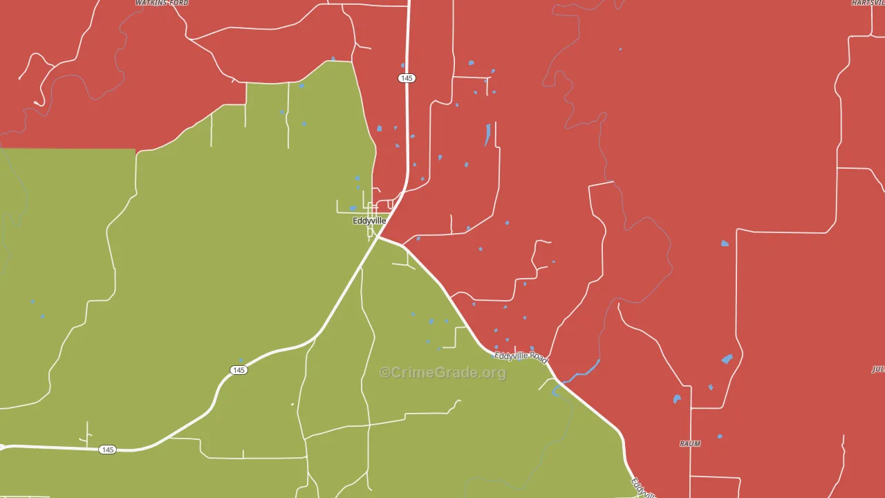 Eddyville, IL Map of Arson Rates