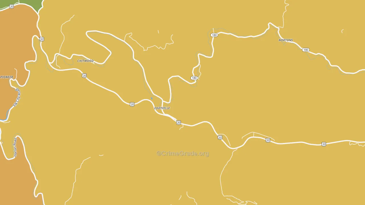 Eddyville, OR Map of Arson Rates