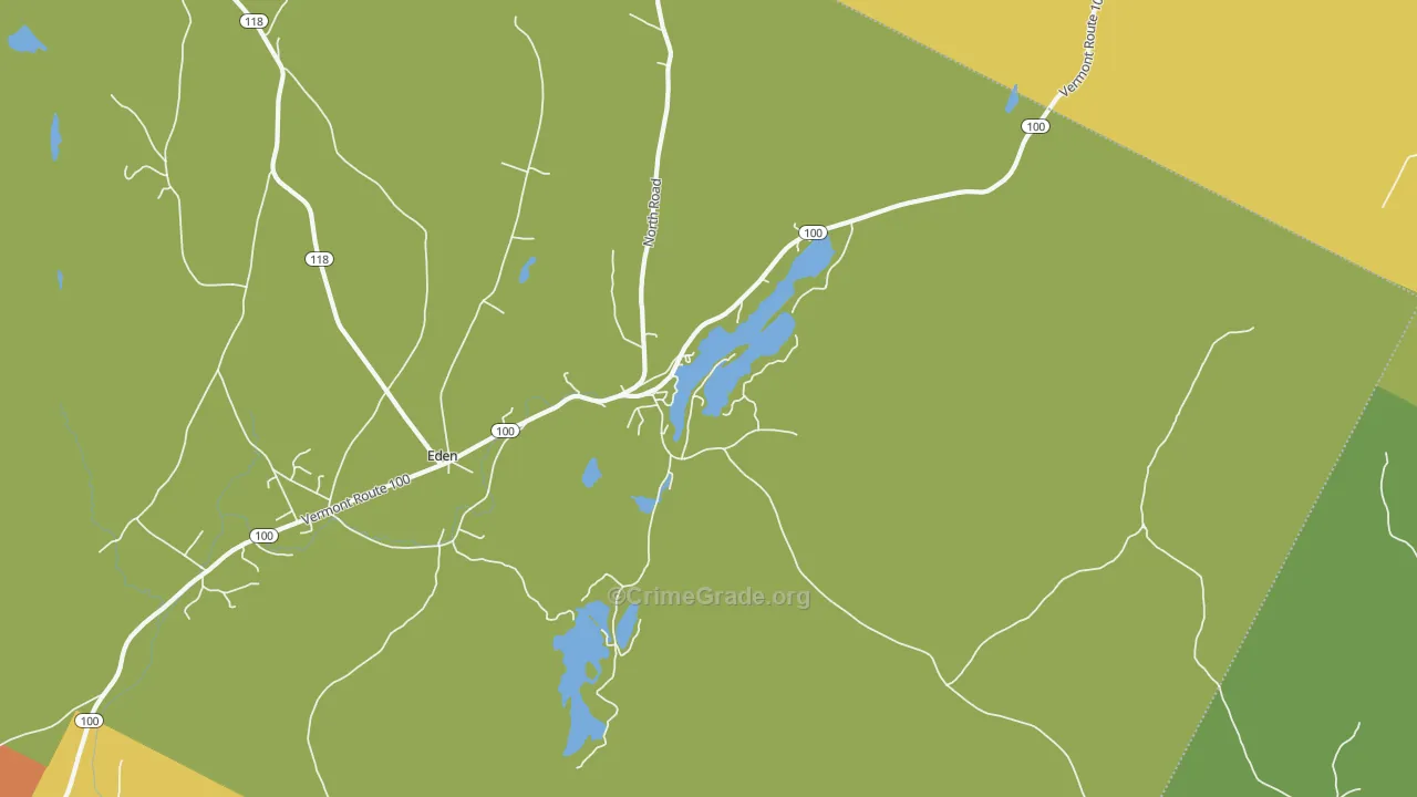 Eden Mills, VT Map of Arson Rates