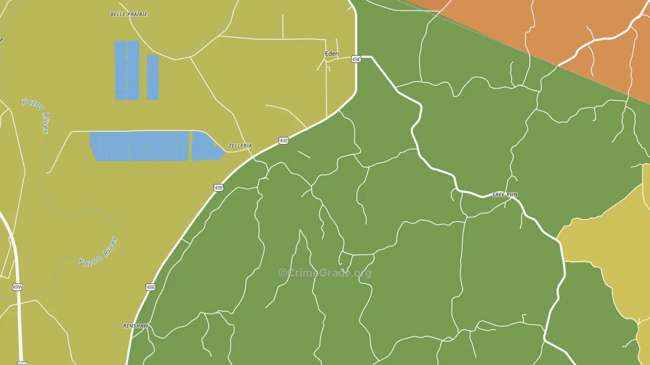 Eden, MS Map of Arson Rates