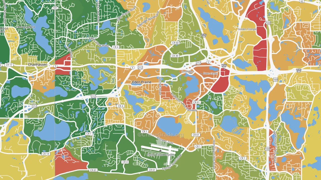 Eden Prairie, MN Map of Arson Rates