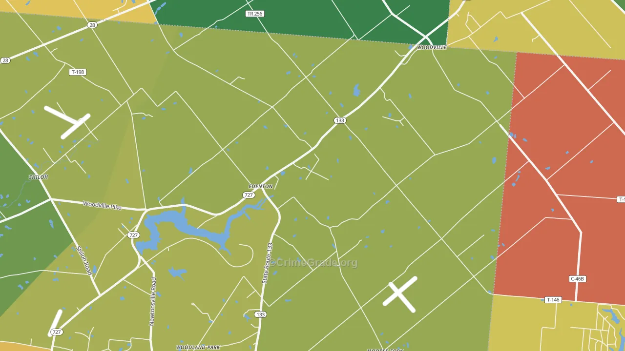 Edenton, OH Map of Arson Rates