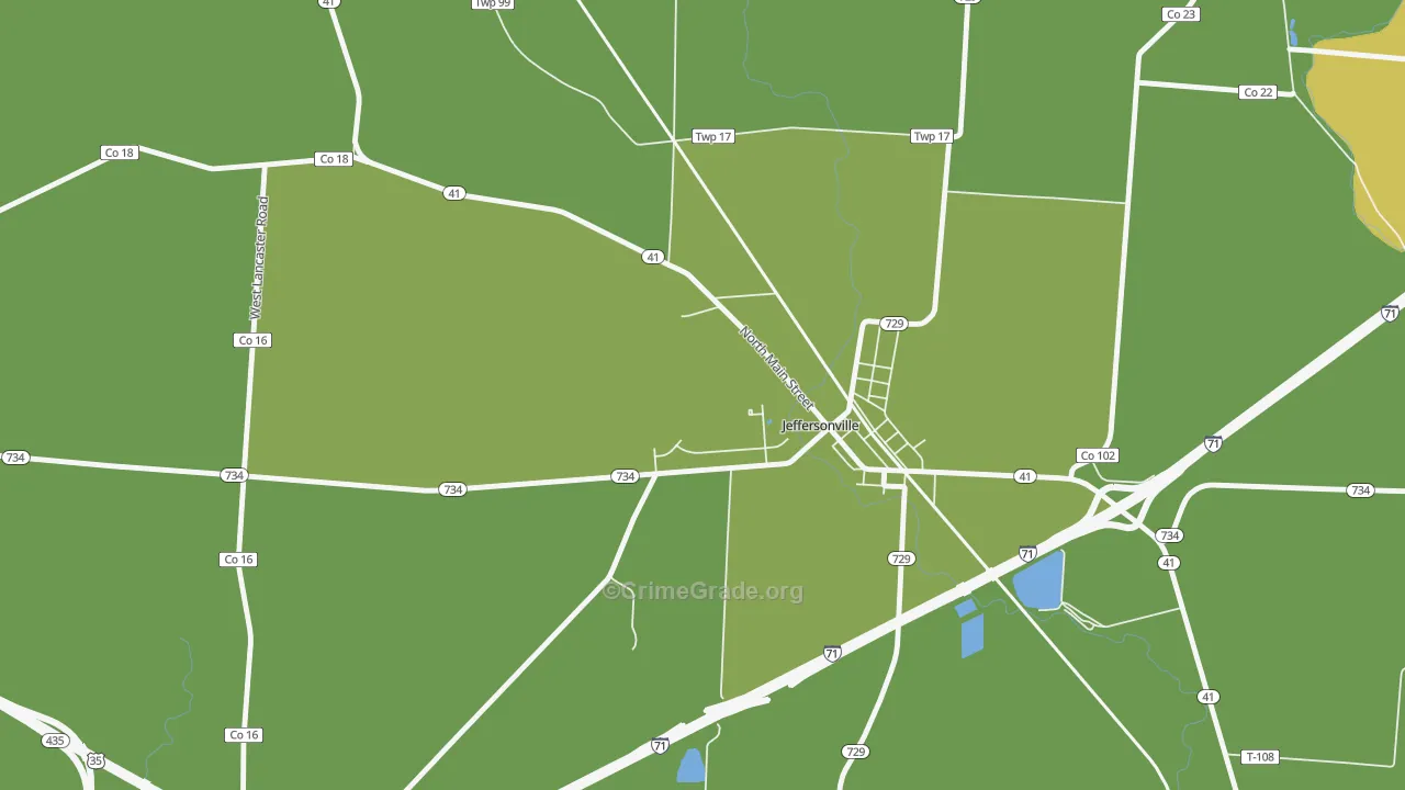 Edgefield, OH Map of Arson Rates