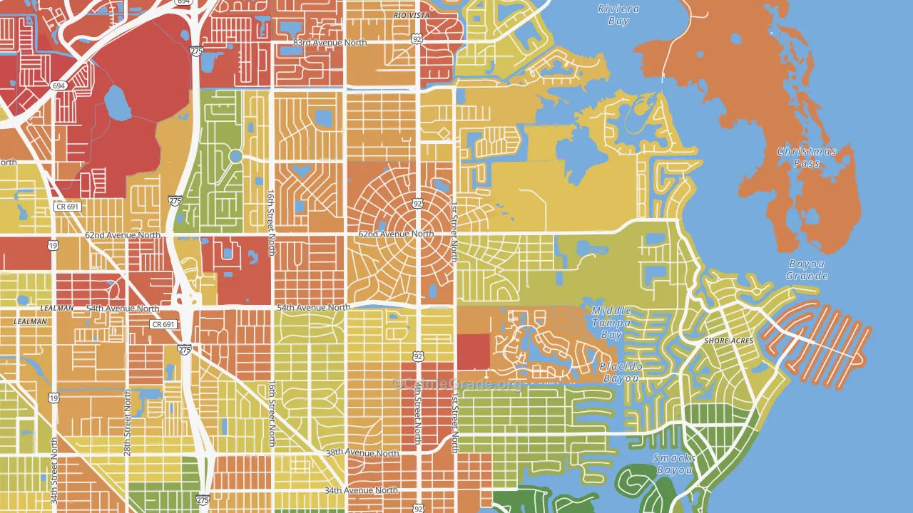 Edgemoor, St. Petersburg, FL Map of Arson Rates