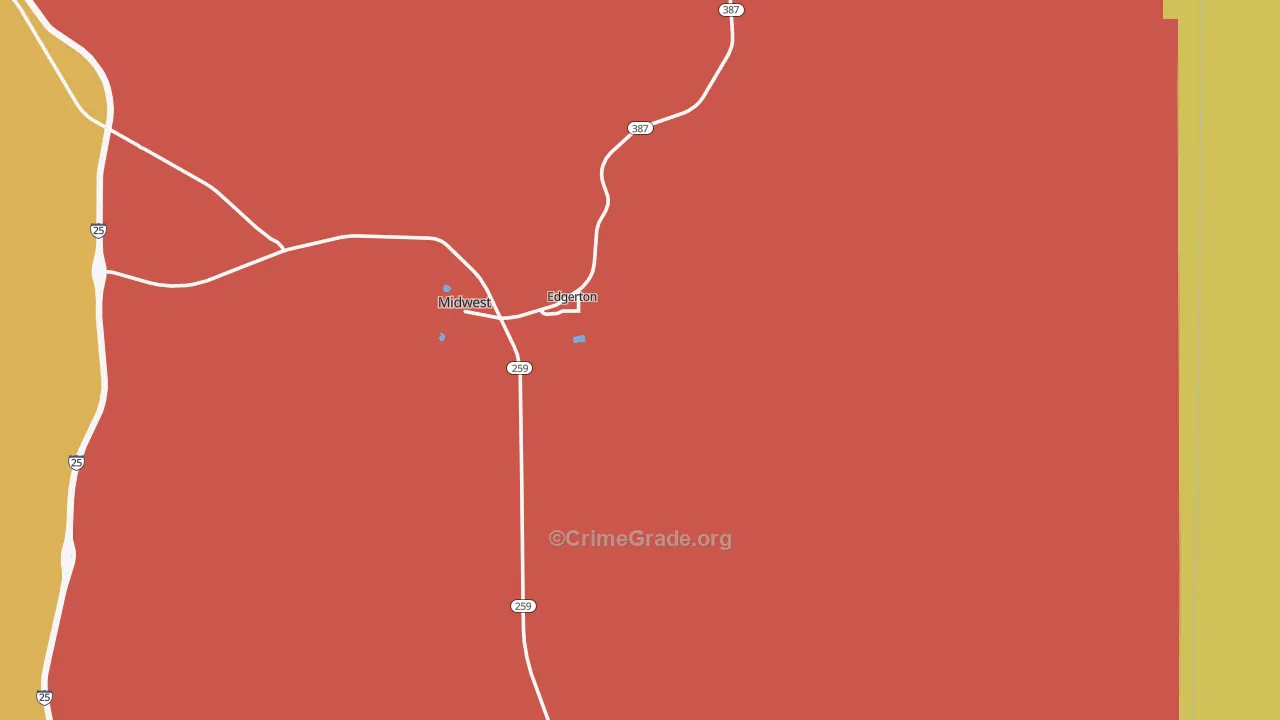 Edgerton, WY Map of Arson Rates