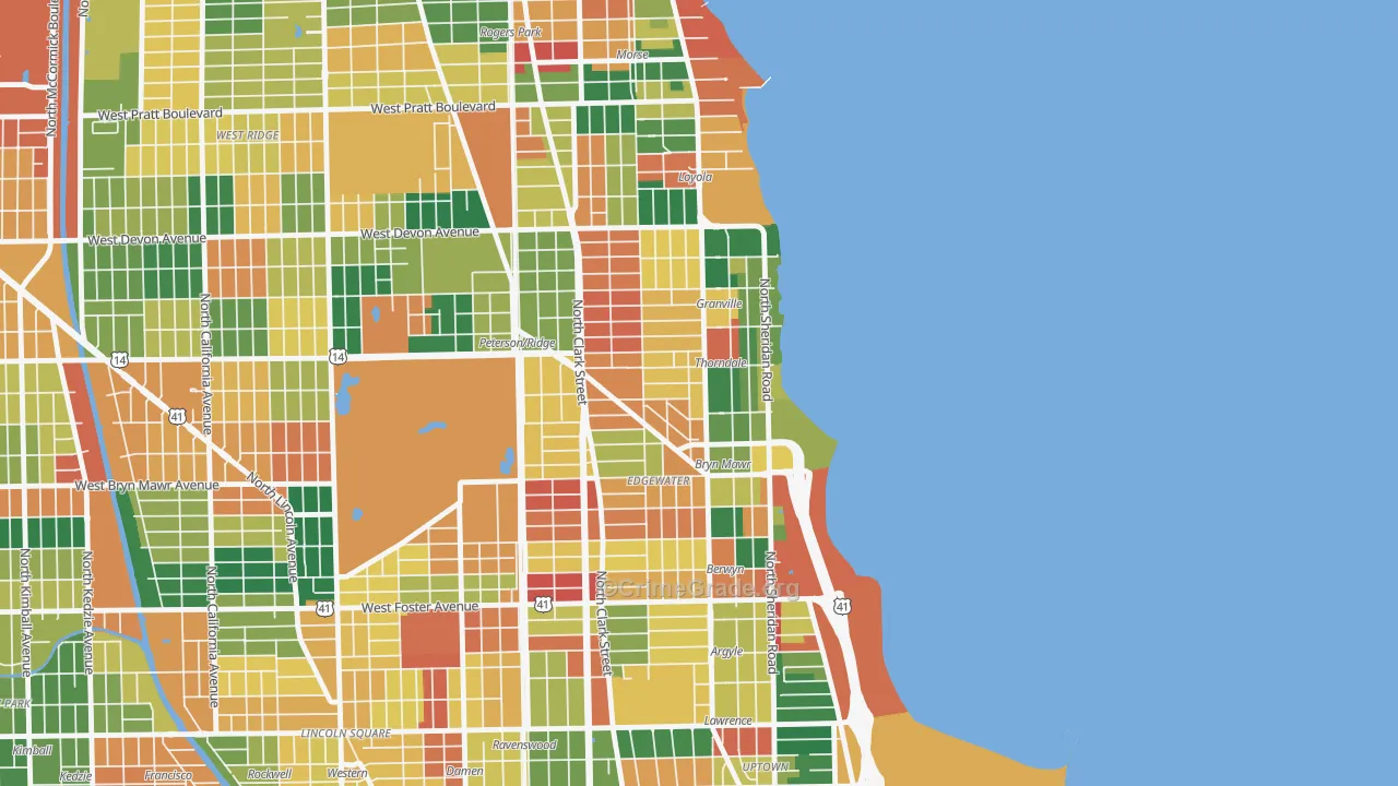Edgewater, Chicago, IL Map of Arson Rates