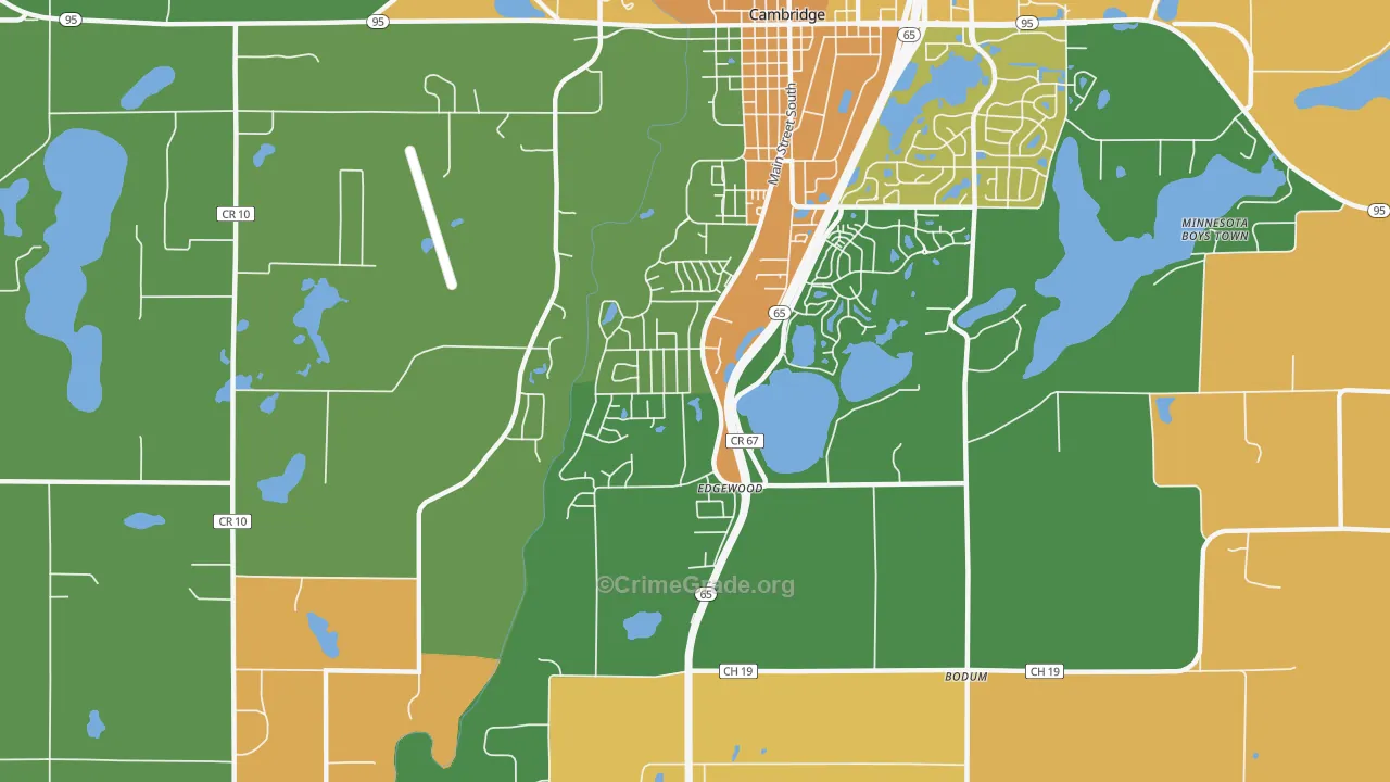 Edgewood, MN Map of Arson Rates