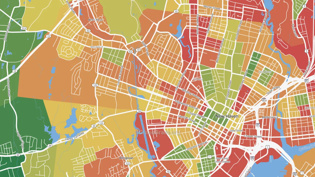 Edgewood, New Haven, CT Map of Arson Rates
