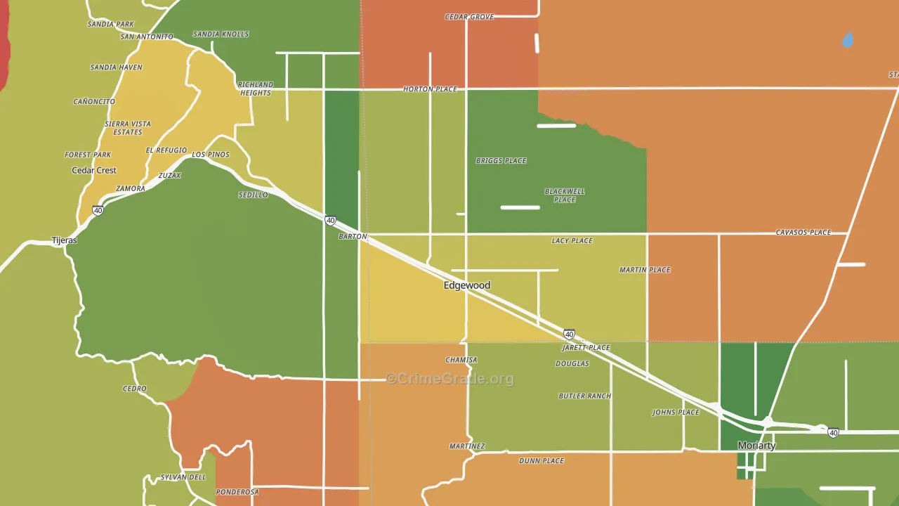 Edgewood, NM Map of Arson Rates