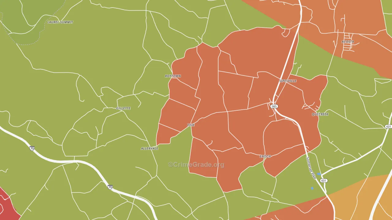 Edie, PA Map of Arson Rates