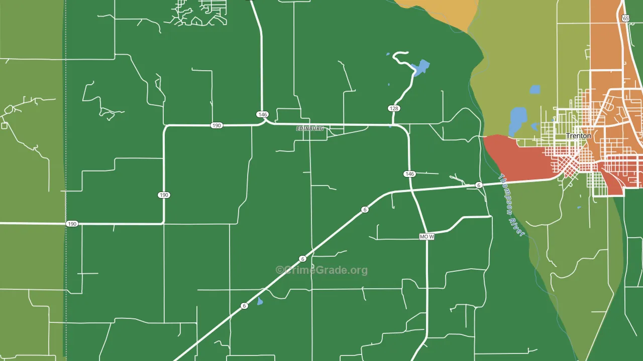 Edinburg, MO Map of Arson Rates