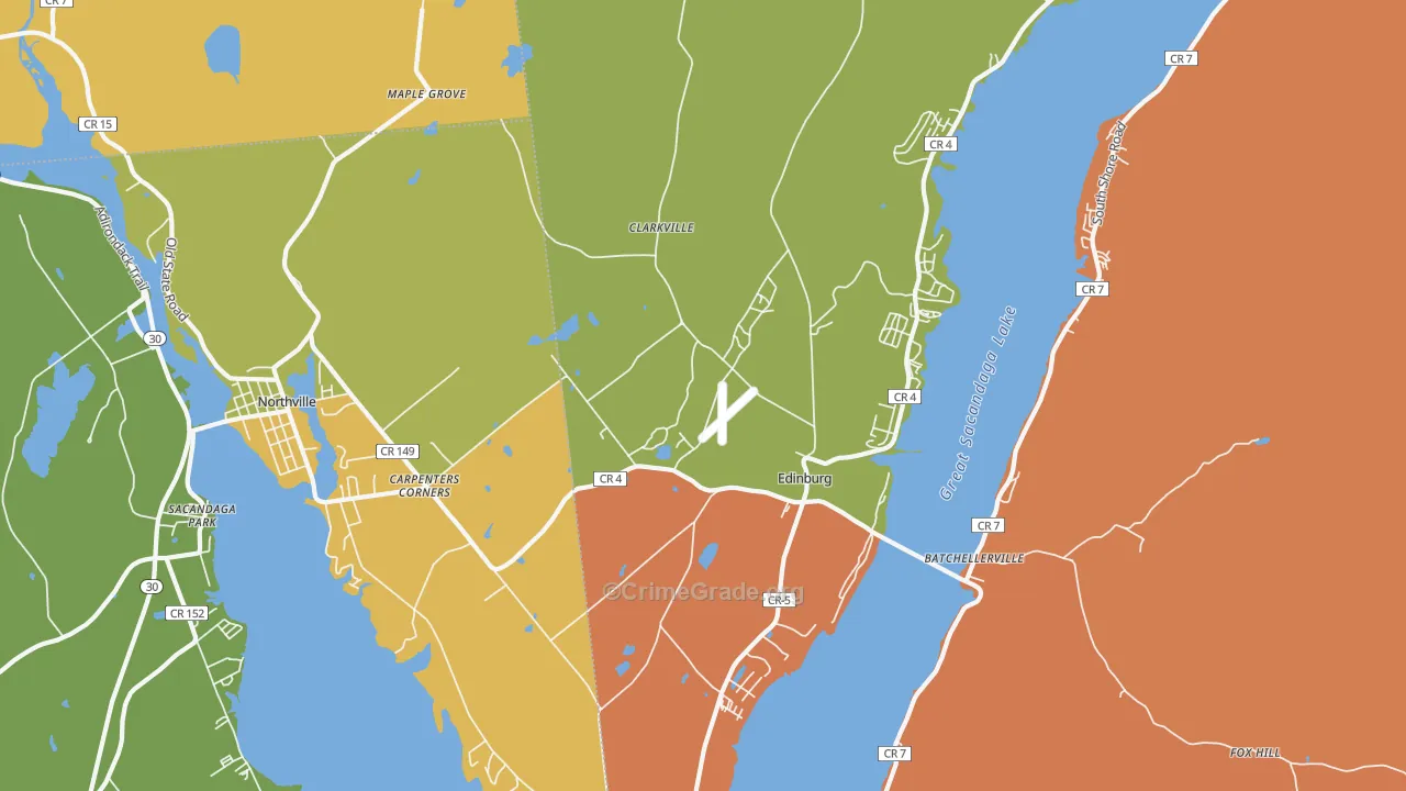 Edinburg, NY Map of Arson Rates