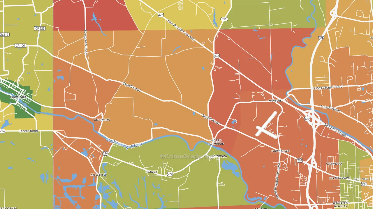 Edinburg, PA Map of Arson Rates