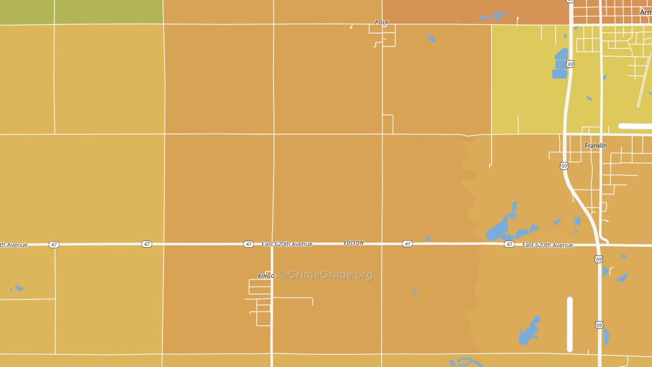 Edison, KS Map of Arson Rates