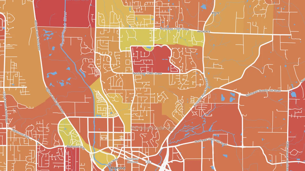 Education Hill, Redmond, WA Map of Arson Rates