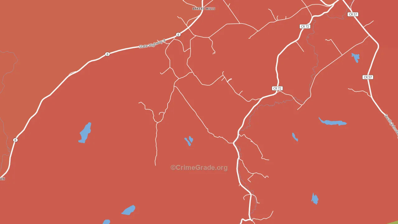 Edwards Hill, NY Map of Arson Rates