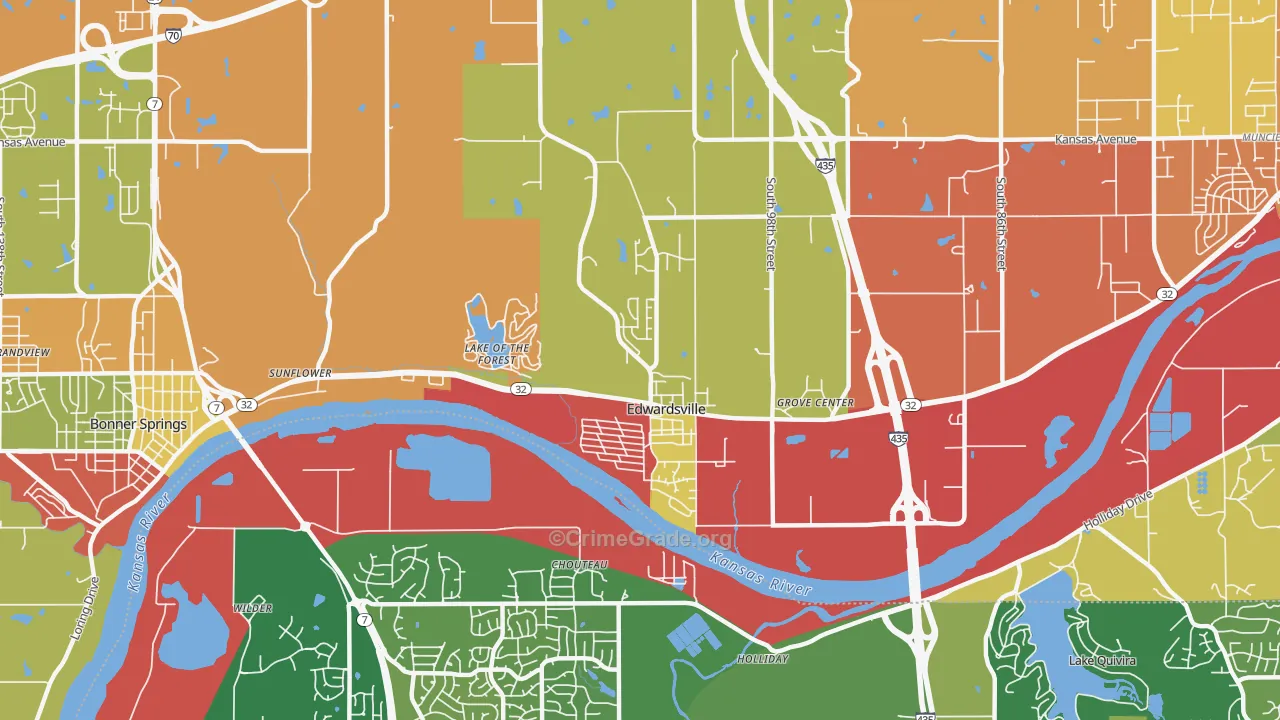 Edwardsville, KS Map of Arson Rates