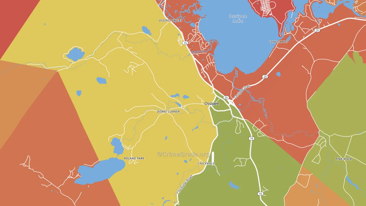 Effingham, NH Map of Arson Rates
