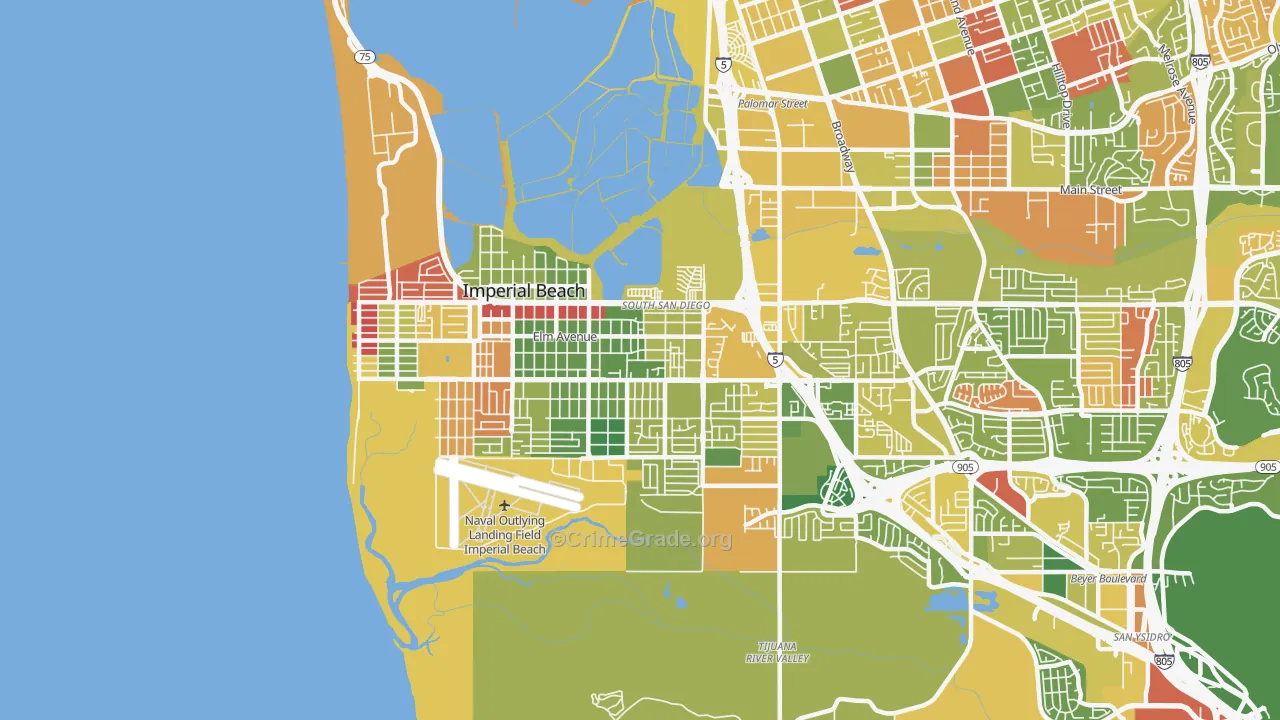 Egger Highlands, San Diego, CA Map of Arson Rates
