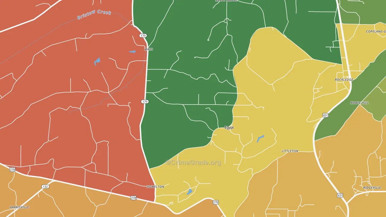 Egypt, AL Map of Arson Rates