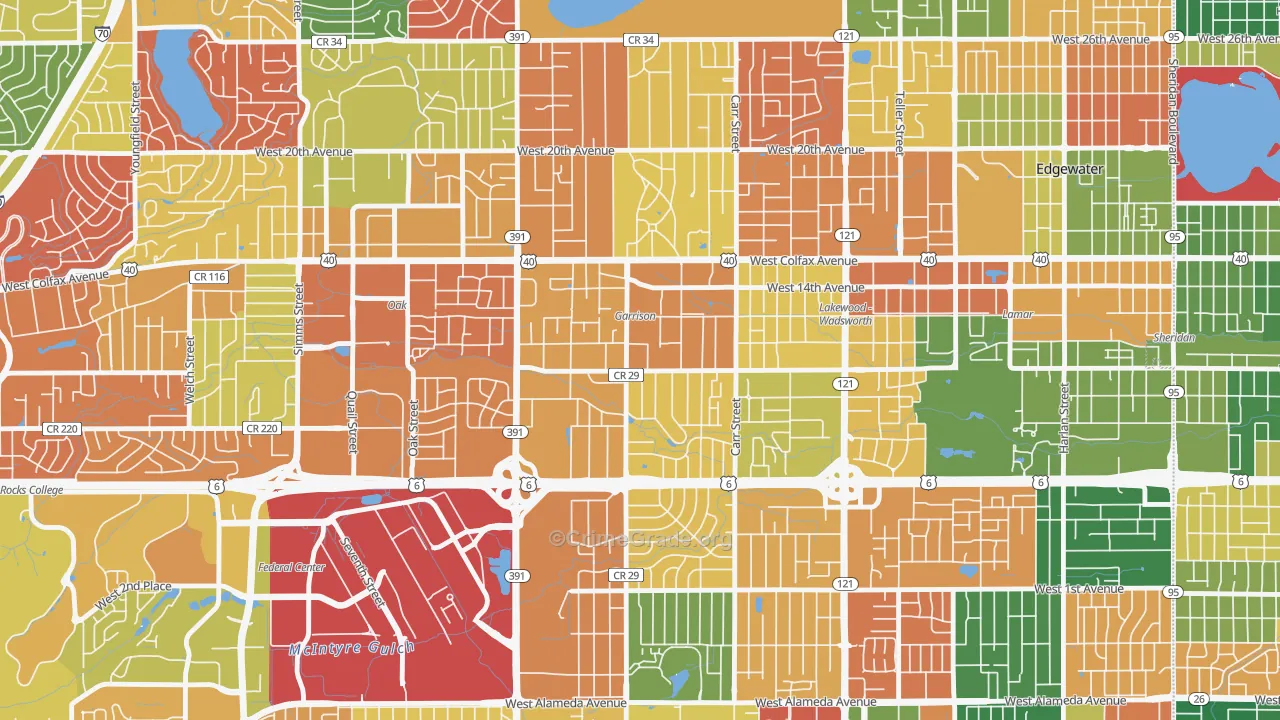 Eiber, Lakewood, CO Map of Arson Rates
