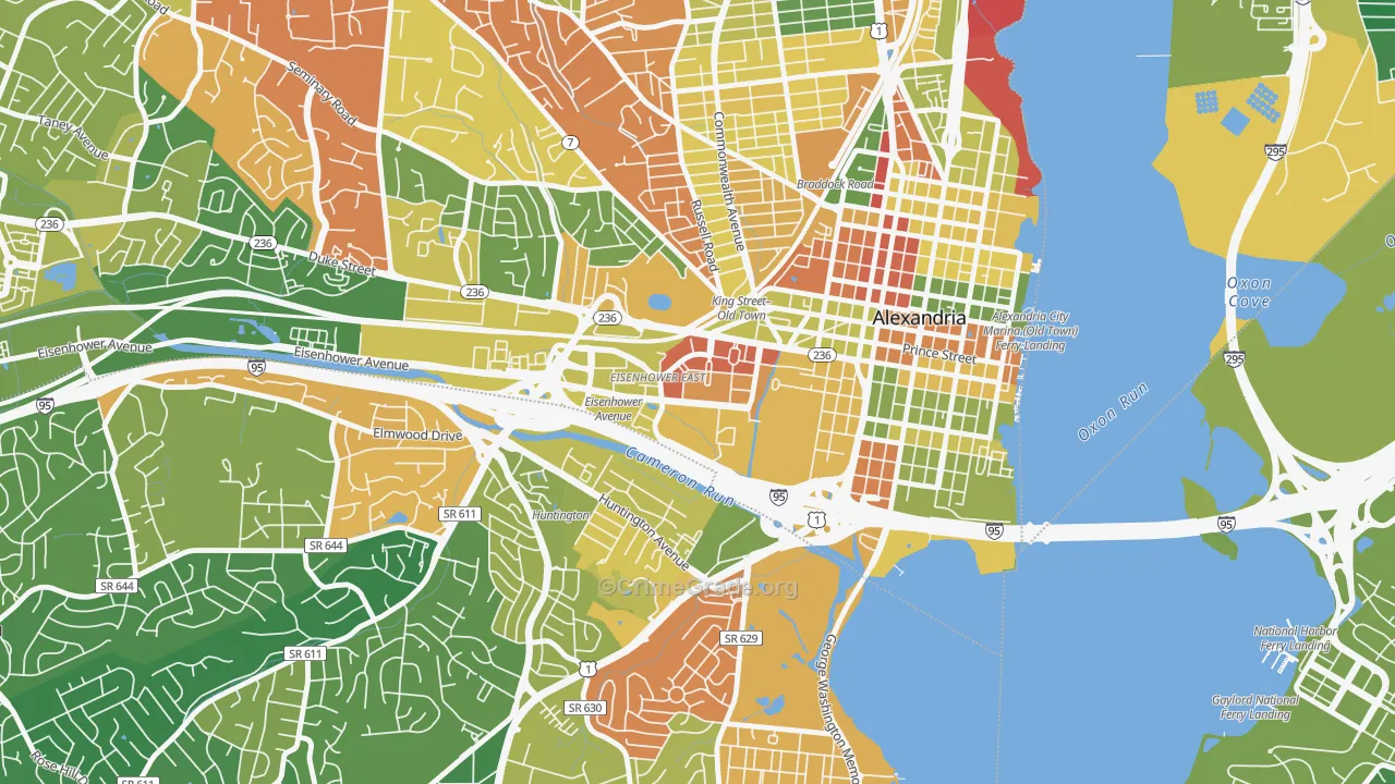 Eisenhower East, Alexandria, VA Map of Arson Rates