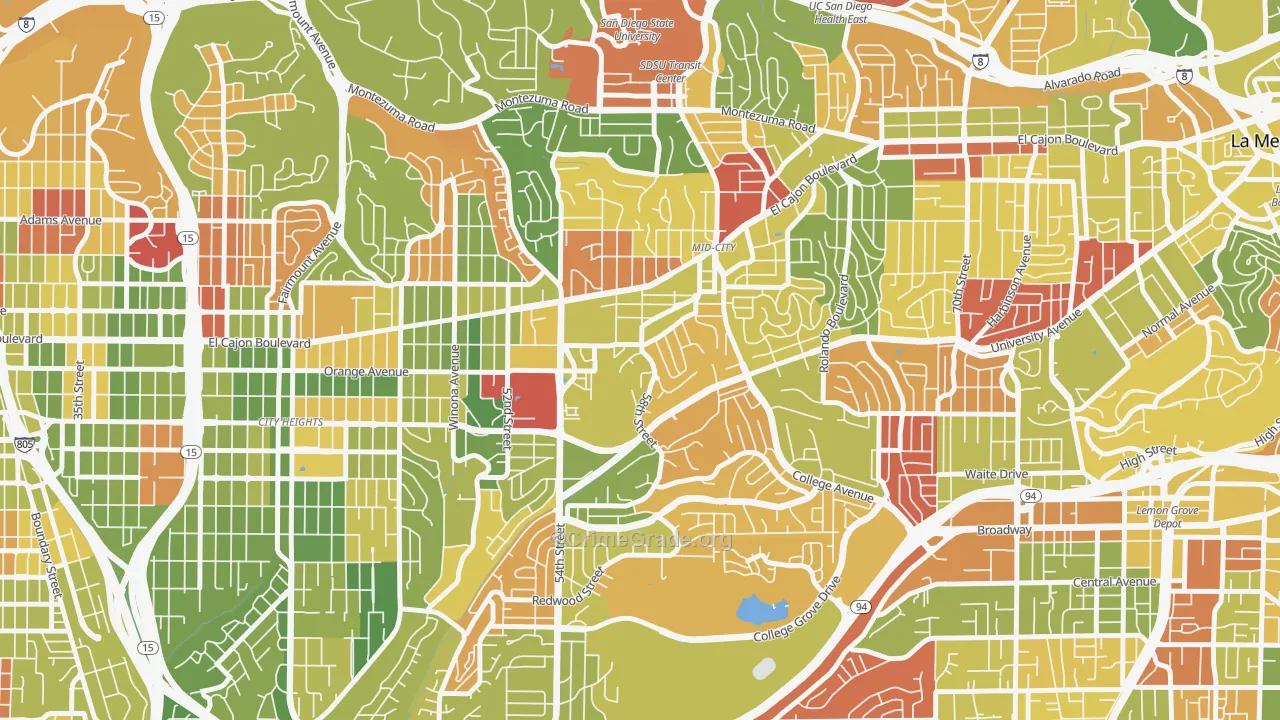 El Cerritos, San Diego, CA Map of Arson Rates