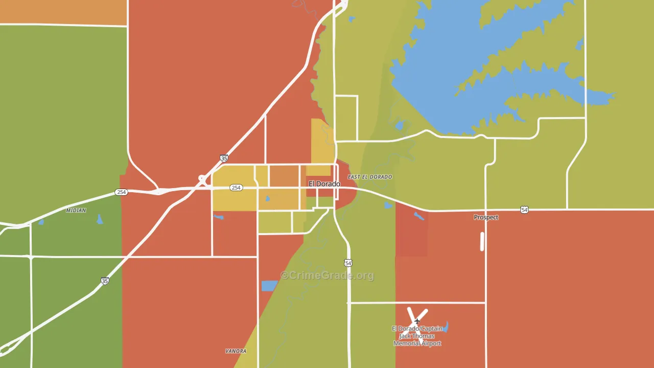 El Dorado, KS Map of Arson Rates