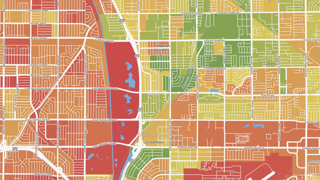 El Dorado Park, Long Beach, CA Map of Arson Rates
