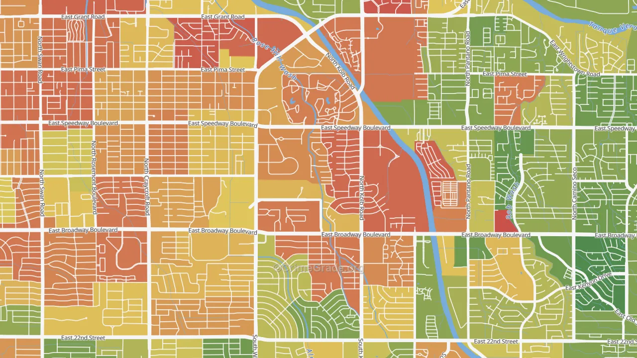 El Gheko, Tucson, AZ Map of Arson Rates