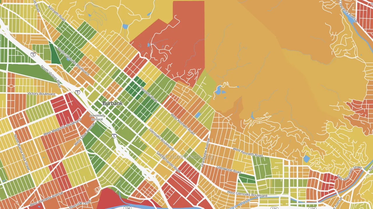 El Miradero, Glendale, CA Map of Arson Rates
