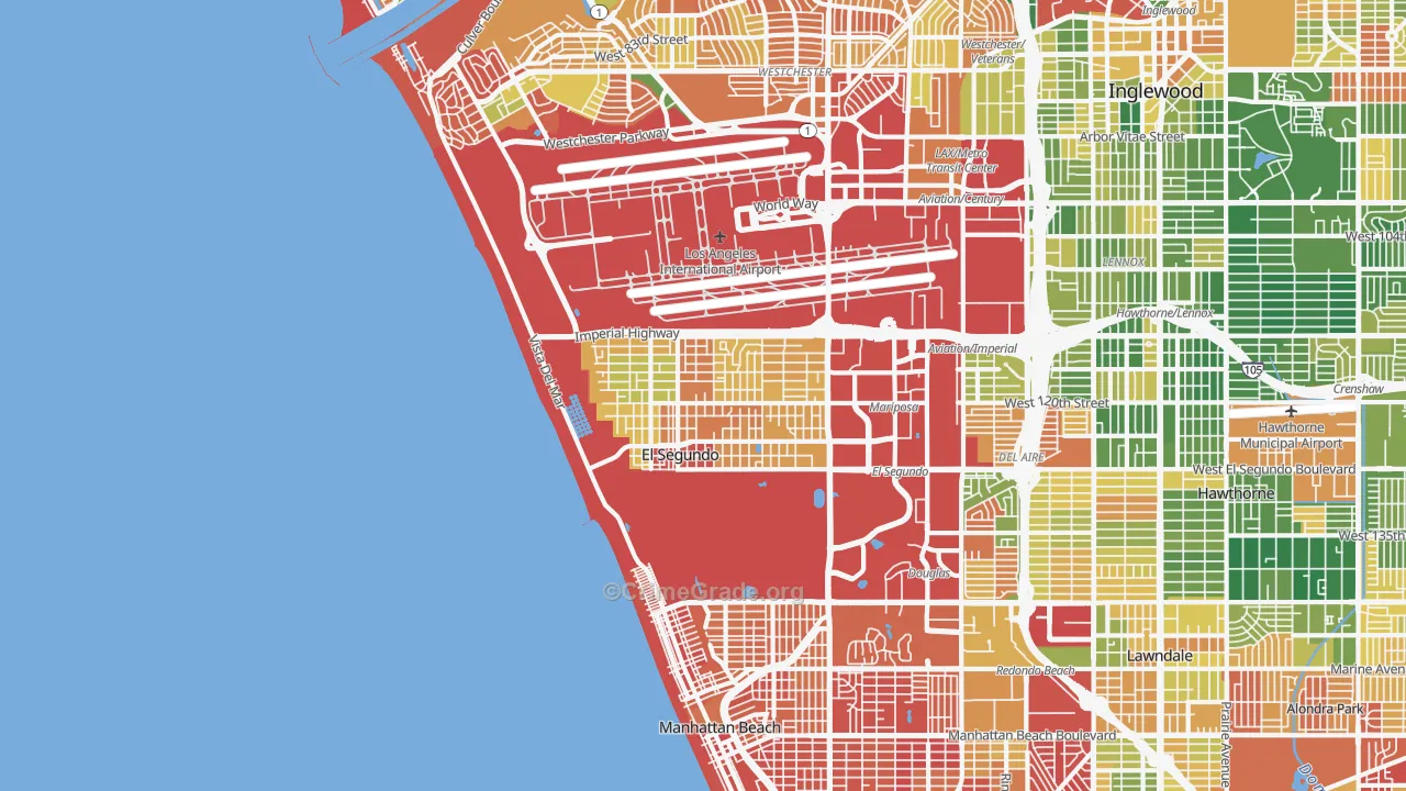 El Segundo, CA Map of Arson Rates