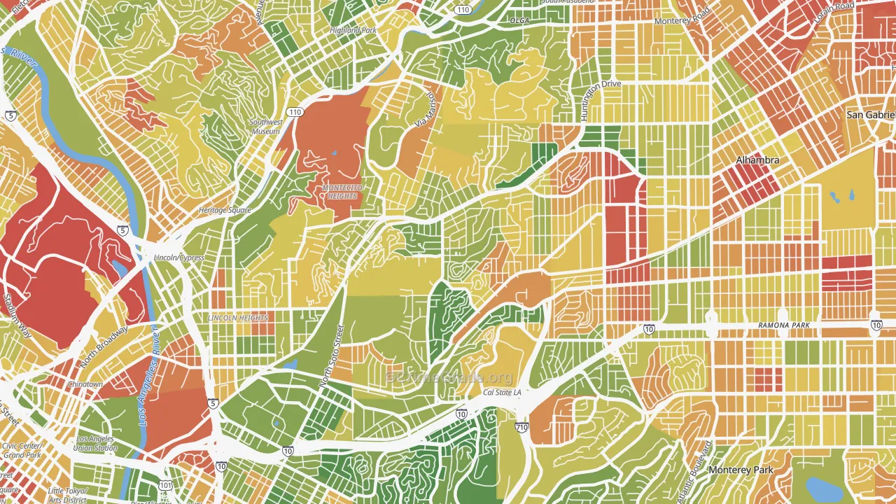 El Sereno, Los Angeles, CA Map of Arson Rates