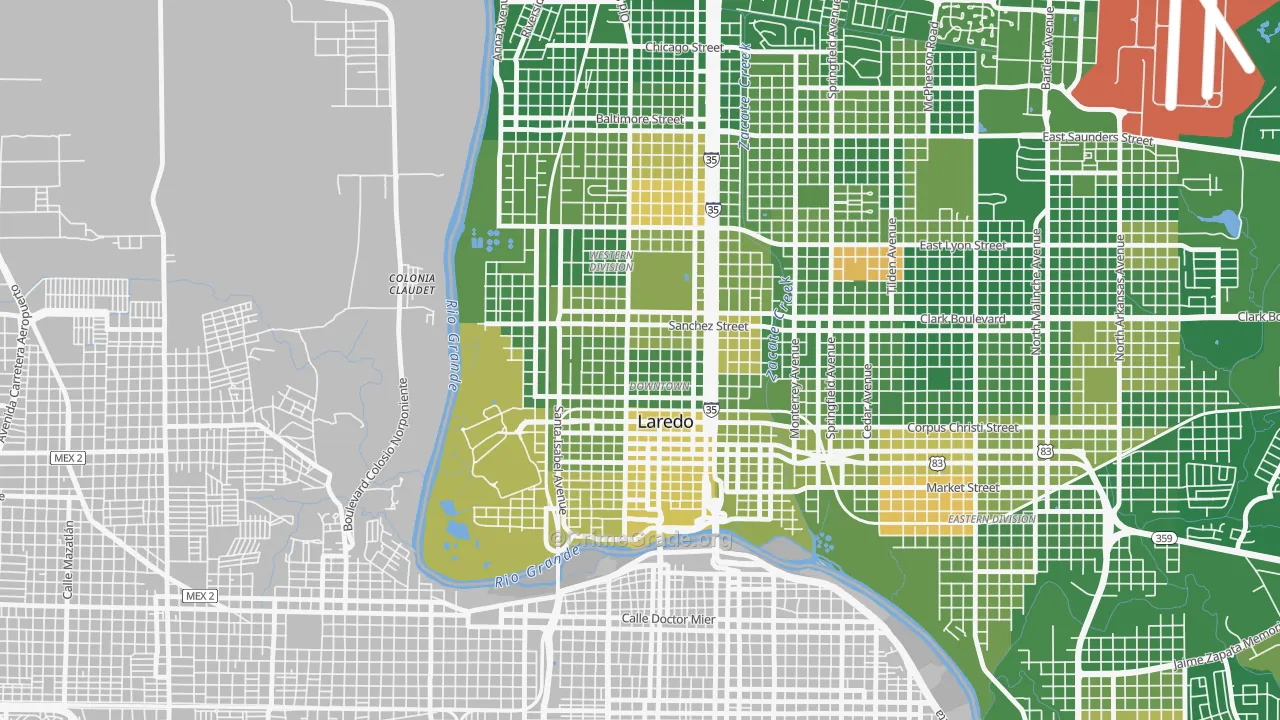 El Trece, Laredo, TX Map of Arson Rates
