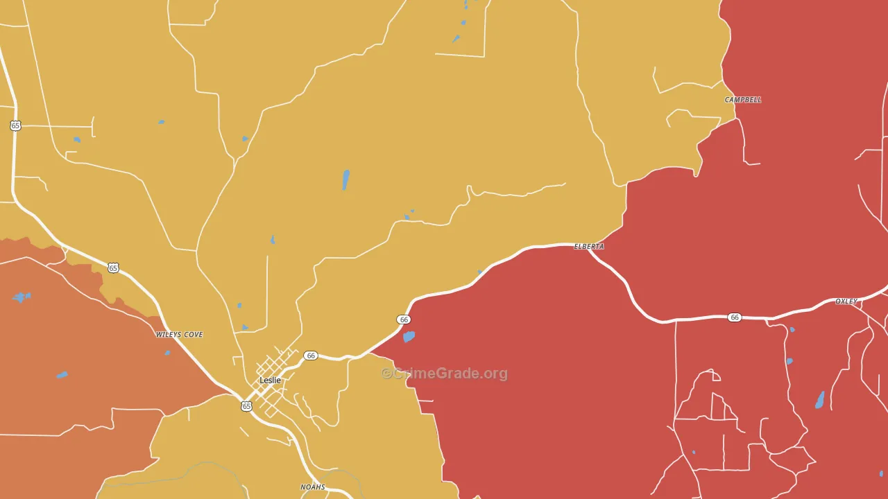 Elberta, AR Map of Arson Rates