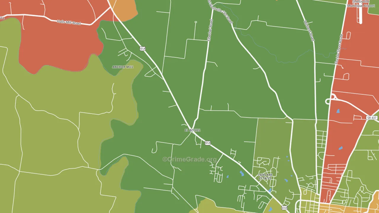 Elbethel, TN Map of Arson Rates