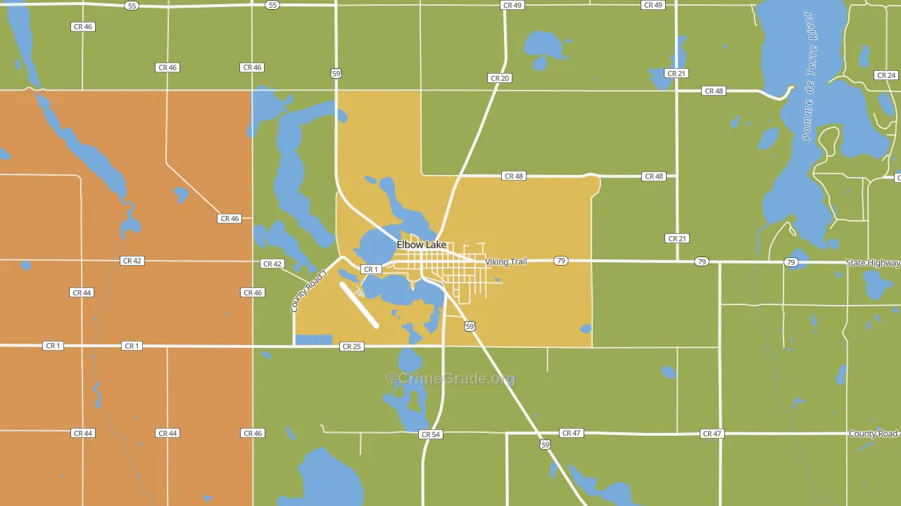Elbow Lake, MN Map of Arson Rates