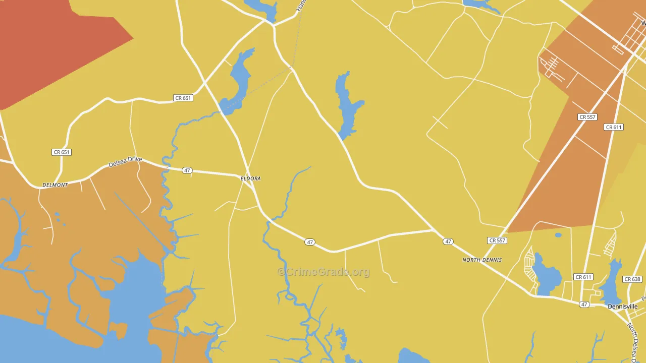 Eldora, NJ Map of Arson Rates