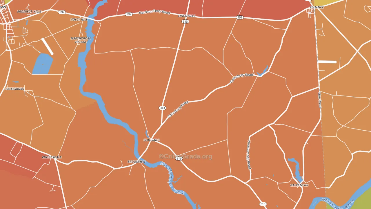 Eldorado, MD Map of Arson Rates