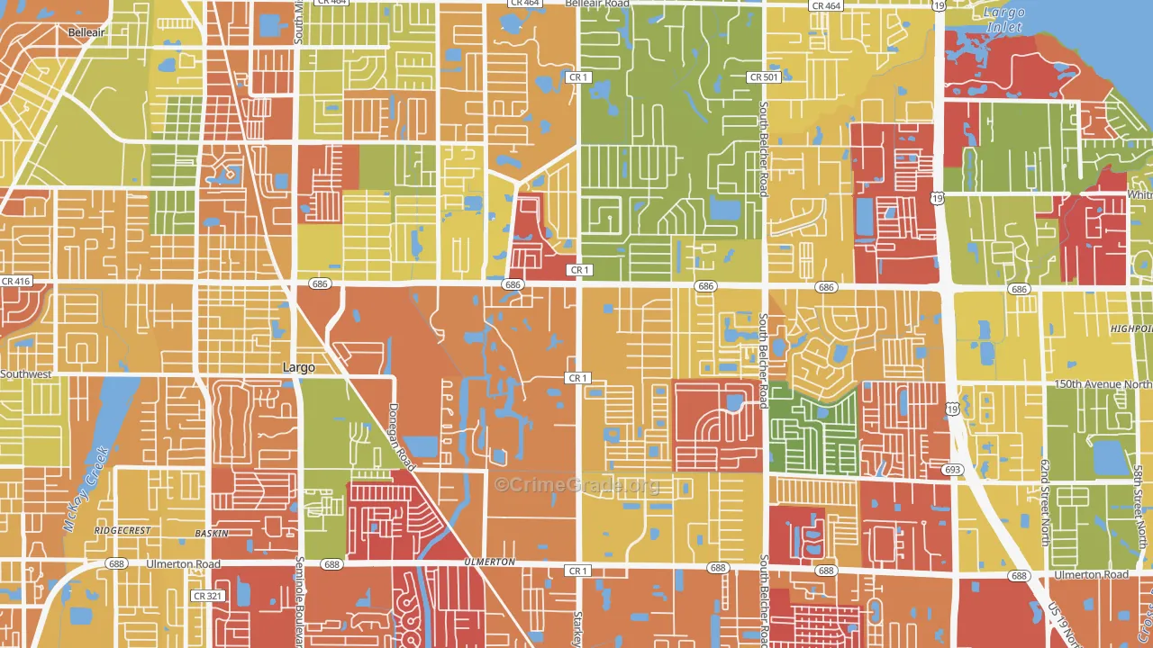 Eldorado Village, Largo, FL Map of Arson Rates